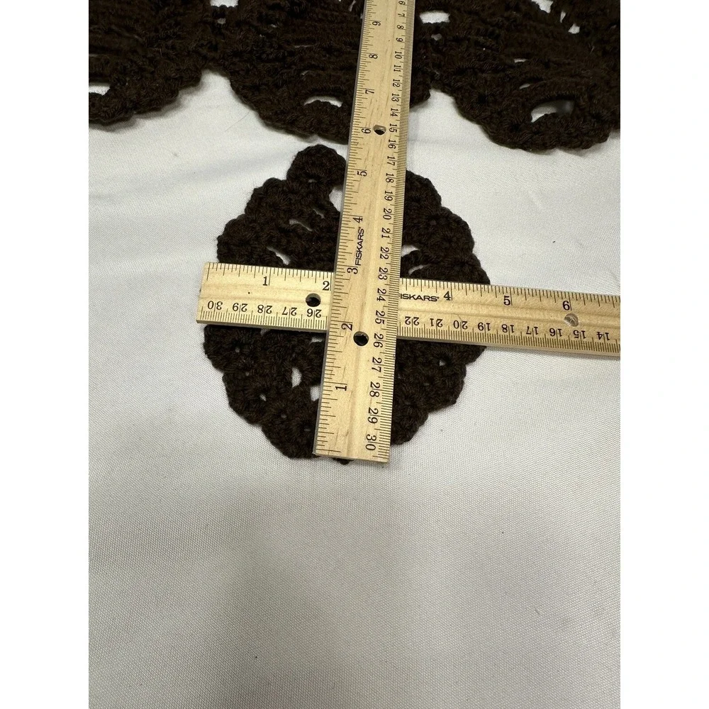 NEW‎ hand crocheted SKULL placemat & coaster BROWN